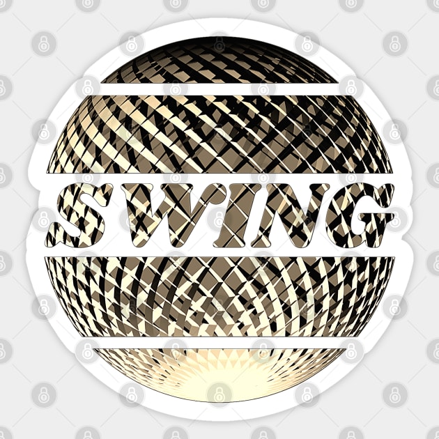 Golden disco ball with the inscription "Swing". Sticker by Bailamor